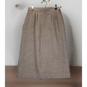 True Vintage Talbott Women’s Skirt 8 Tan Brown Wool Tweed Union USA Classic